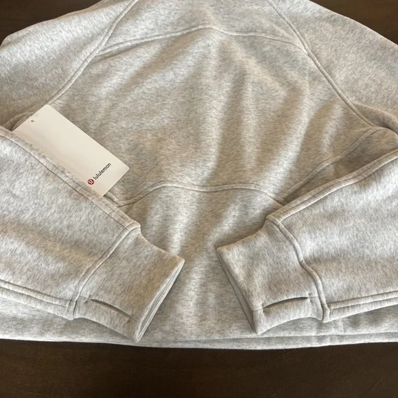 Lululemon Scuba Oversized Half-Zip Hoodie Plush Velour Heathered Grey / Gold M/L - Picture 5 of 7